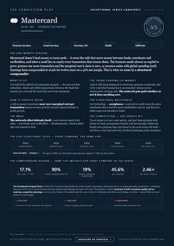 Front page of the Mastercard fact sheet
